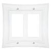 Modern Biba Matte White Cast - 2 Rocker Wallplate - Wallplate Warehouse 96RRMW - B 070686015520 2 Rocker