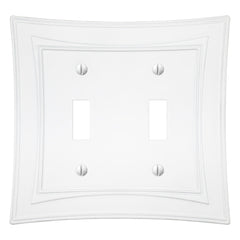 Modern Biba Matte White Cast - 2 Toggle Wallplate