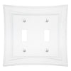 Modern Biba Matte White Cast - 2 Toggle Wallplate - Wallplate Warehouse 96TTMW - B 070686015483 2 Toggle