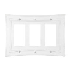 Modern Biba Matte White Cast - 3 Rocker Wallplate