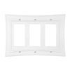 Modern Biba Matte White Cast - 3 Rocker Wallplate - Wallplate Warehouse 96RRRMW - B 070686015537 3 Rocker
