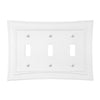 Modern Biba Matte White Cast - 3 Toggle Wallplate - Wallplate Warehouse 96TTTMW - B 070686015490 3 Toggle
