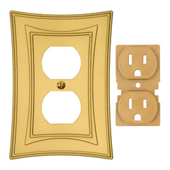 Modern Biba Satin Gold Cast - 1 Duplex Wallplate