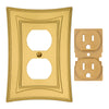 Modern Biba Satin Gold Cast - 1 Duplex Wallplate - Wallplate Warehouse 96DCSG - B 070686015360 1 Duplex