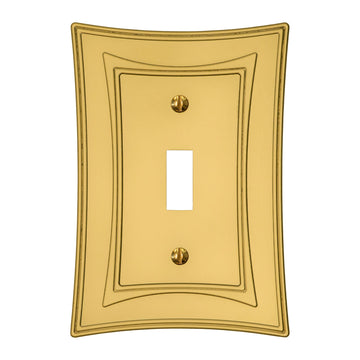 Modern Biba Satin Gold Cast - 1 Toggle Wallplate - Wallplate Warehouse 96TSG - B 070686015339 1 Toggle