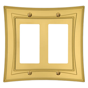 Modern Biba Satin Gold Cast - 2 Rocker Wallplate - Wallplate Warehouse 96RRSG - B 070686015384 2 Rocker