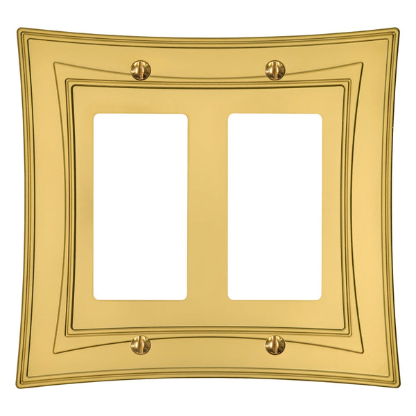 Modern Biba Satin Gold Cast - 2 Rocker Wallplate - Wallplate Warehouse 96RRSG - B 070686015384 2 Rocker