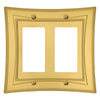 Modern Biba Satin Gold Cast - 2 Rocker Wallplate - Wallplate Warehouse 96RRSG - B 070686015384 2 Rocker