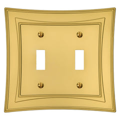 Modern Biba Satin Gold Cast - 2 Toggle Wallplate