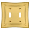 Modern Biba Satin Gold Cast - 2 Toggle Wallplate - Wallplate Warehouse 96TTSG - B 070686015346 2 Toggle