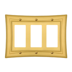 Modern Biba Satin Gold Cast - 3 Rocker Wallplate