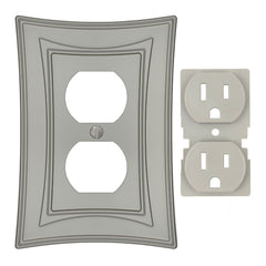 Modern Biba Satin Nickel Cast - 1 Duplex Wallplate