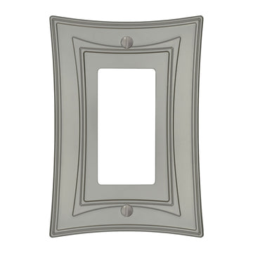 Modern Biba Satin Nickel Cast - 1 Rocker Wallplate - Wallplate Warehouse 96RN - B 070686015582 1 Rocker