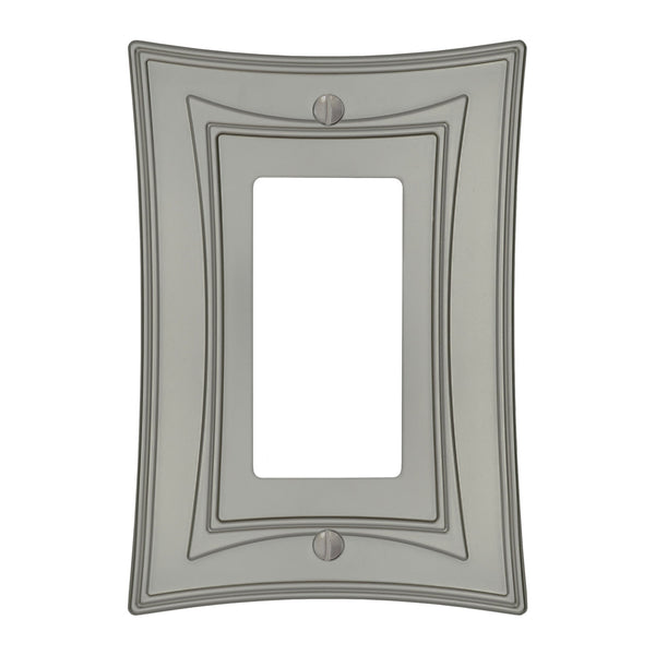 Modern Biba Satin Nickel Cast - 1 Rocker Wallplate - Wallplate Warehouse 96RN - B 070686015582 1 Rocker