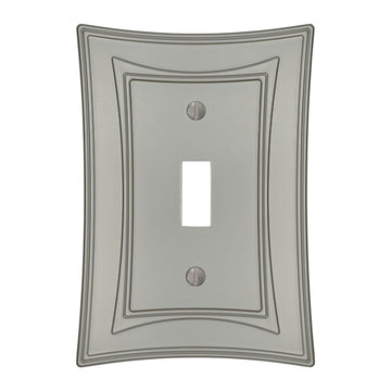 Modern Biba Satin Nickel Cast - 1 Toggle Wallplate - Wallplate Warehouse 96TN - B 070686015544 1 Toggle