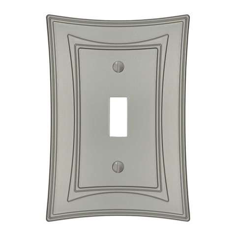 Modern Biba Satin Nickel Cast - 1 Toggle Wallplate - Wallplate Warehouse 96TN - B 070686015544 1 Toggle
