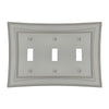 Modern Biba Satin Nickel Cast - 3 Toggle Wallplate - Wallplate Warehouse 96TTTN - B 070686015568 3 Toggle