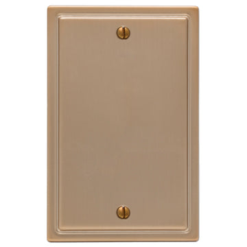 Moderne Brushed Bronze Steel - 1 Blank Wallplate - Wallplate Warehouse 148BBZ 070686587218 1 Blank