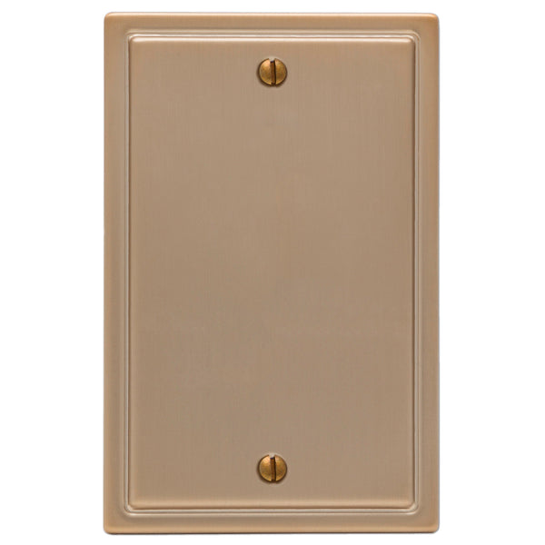 Moderne Brushed Bronze Steel - 1 Blank Wallplate - Wallplate Warehouse 148BBZ 070686587218 1 Blank