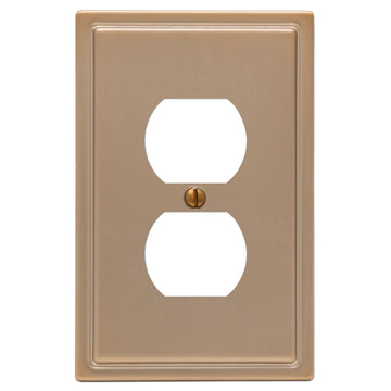 Moderne Brushed Bronze Steel - 1 Duplex Wallplate - Wallplate Warehouse 148DBZ 070686587140 1 Duplex