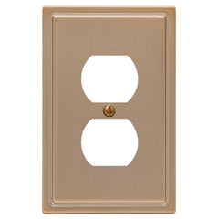 Moderne Brushed Bronze Steel - 1 Duplex Wallplate