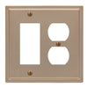 Moderne Brushed Bronze Steel - 1 Rocker / 1 Duplex Wallplate - Wallplate Warehouse 148RDBZ - B 070686020029 1 Rocker / 1 Duplex
