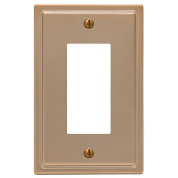 Moderne Brushed Bronze Steel - 1 Rocker Wallplate - Wallplate Warehouse 148RBZ 070686587171 1 Rocker
