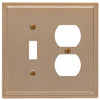 Moderne Brushed Bronze Steel - 1 Toggle / 1 Duplex Wallplate - Wallplate Warehouse 148TDBZ 070686587164 1 Toggle / 1 Duplex