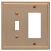 Moderne Brushed Bronze Steel - 1 Toggle / 1 Rocker Wallplate - Wallplate Warehouse 148TRBZ 070686587201 1 Toggle / 1 Rocker