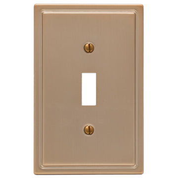 Moderne Brushed Bronze Steel - 1 Toggle Wallplate - Wallplate Warehouse 148TBZ 070686587119 1 Toggle