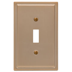 Moderne Brushed Bronze Steel - 1 Toggle Wallplate