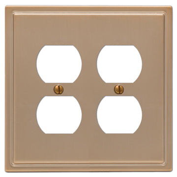 Moderne Brushed Bronze Steel - 2 Duplex Wallplate - Wallplate Warehouse 148DDBZ 070686587157 2 Duplex