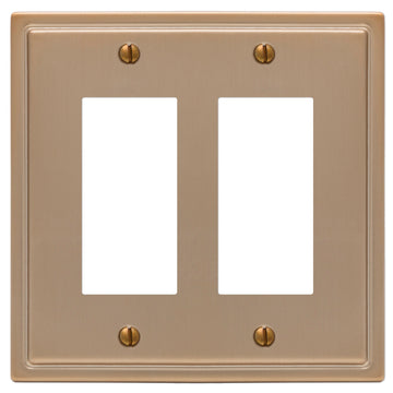 Moderne Brushed Bronze Steel - 2 Rocker Wallplate - Wallplate Warehouse 148RRBZ 070686587188 2 Rocker