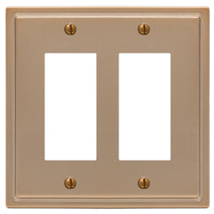 Moderne Brushed Bronze Steel - 2 Rocker  Wallplate