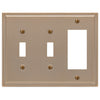 Moderne Brushed Bronze Steel - 2 Toggle / 1 Rocker Wallplate - Wallplate Warehouse 148TTRBZ - B 070686020074 2 Toggle / 1 Rocker