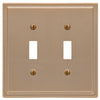 Moderne Brushed Bronze Steel - 2 Toggle Wallplate - Wallplate Warehouse 148TTBZ 070686587126 2 Toggle