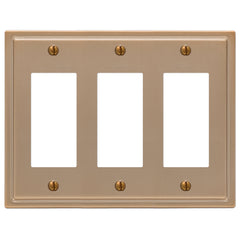Moderne Brushed Bronze Steel - 3 Rocker  Wallplate
