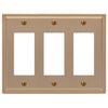Moderne Brushed Bronze Steel - 3 Rocker Wallplate - Wallplate Warehouse 148RRRBZ 070686587195 3 Rocker