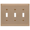 Moderne Brushed Bronze Steel - 3 Toggle Wallplate - Wallplate Warehouse 148TTTBZ 070686587133 3 Toggle