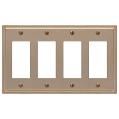 Moderne Brushed Bronze Steel - 4 Rocker Wallplate