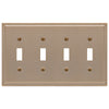Moderne Brushed Bronze Steel - 4 Toggle Wallplate - Wallplate Warehouse 148T4BZ - B 070686020081 4 Toggle