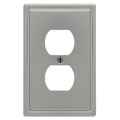 Moderne Brushed Nickel Steel - 1 Duplex Wallplate