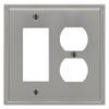 Moderne Brushed Nickel Steel - 1 Rocker / 1 Duplex Wallplate - Wallplate Warehouse 148RDBN - B 070686019962 1 Rocker / 1 Duplex
