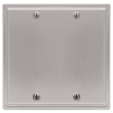 Moderne Brushed Nickel Steel - 2 Blank Wallplate - Wallplate Warehouse 148BBBN - B 070686019979 2 Blank