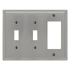 Moderne Brushed Nickel Steel - 2 Toggle / 1 Rocker Wallplate - Wallplate Warehouse 148TTRBN - B 070686019993 2 Toggle / 1 Rocker