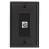 Moderne Matte Black Steel - 1 Cable Jack Wallplate - Wallplate Warehouse 148CXMB 070686008645 Cable Jacks