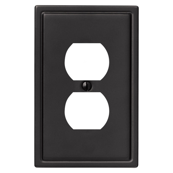 Moderne Matte Black Steel - 1 Duplex Wallplate - Wallplate Warehouse 148DMB 070686008577 1 Duplex