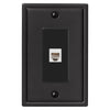 Moderne Matte Black Steel - 1 Phone Jack Wallplate - Wallplate Warehouse 148PHMB 070686008652 Phone Jacks