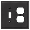 Moderne Matte Black Steel - 1 Toggle / 1 Duplex Wallplate - Wallplate Warehouse 148TDMB 070686008591 1 Toggle / 1 Duplex