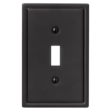 Moderne Matte Black Steel - 1 Toggle Wallplate - Wallplate Warehouse 148TMB 070686008546 1 Toggle